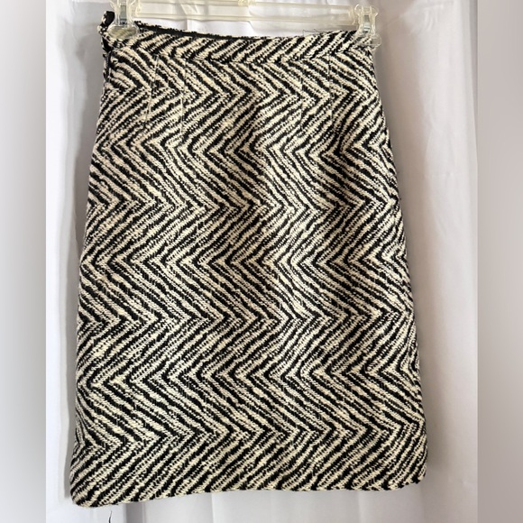 Vintage 80s 90s Chevron Tweed Wool Pencil Skirt Lined - Picture 7 of 13